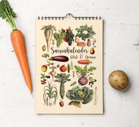 Dieser Kalender zeigt dir verschiedene saisonale und regionale Obst, Gemüse, Salat und Obst Sorten und wann diese verfügbar sind.
