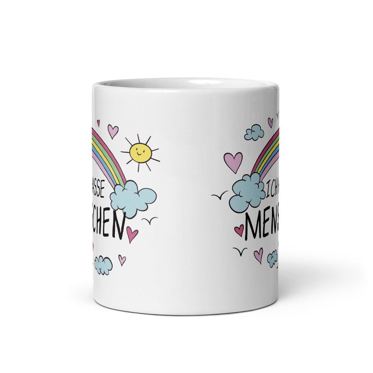 Dieses lustige Tasse mit dem Spruch "Ich Hasse Menschen" mit Regenbogen ist die perfekte Tasse für Morgenmuffel und Schreibtischtäter. 