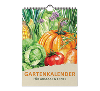 Ein hochwertiger Gartenkalender, der jeden Monat die Aussaat- und Erntezeiten übersichtlich darstellt. 