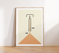 Bauhaus Poster – Mid Century Modern 🚴✨ Minimalistisches Fahrrad Poster im Bauhaus-Stil.