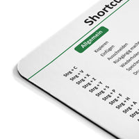 Mauspad Excel Shortcuts deutsch Grün 22 x 19 cm
