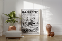Bei dem Poster handelt es sich um den Nachdruck einer witzig dargestellten französischen Werbung für Fahrräder und/oder Rasierer. 