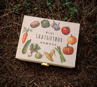 Personalisierte Saatgutbox Holz | Samenkiste farbig bedruckt oder graviert | Garten-Geschenk