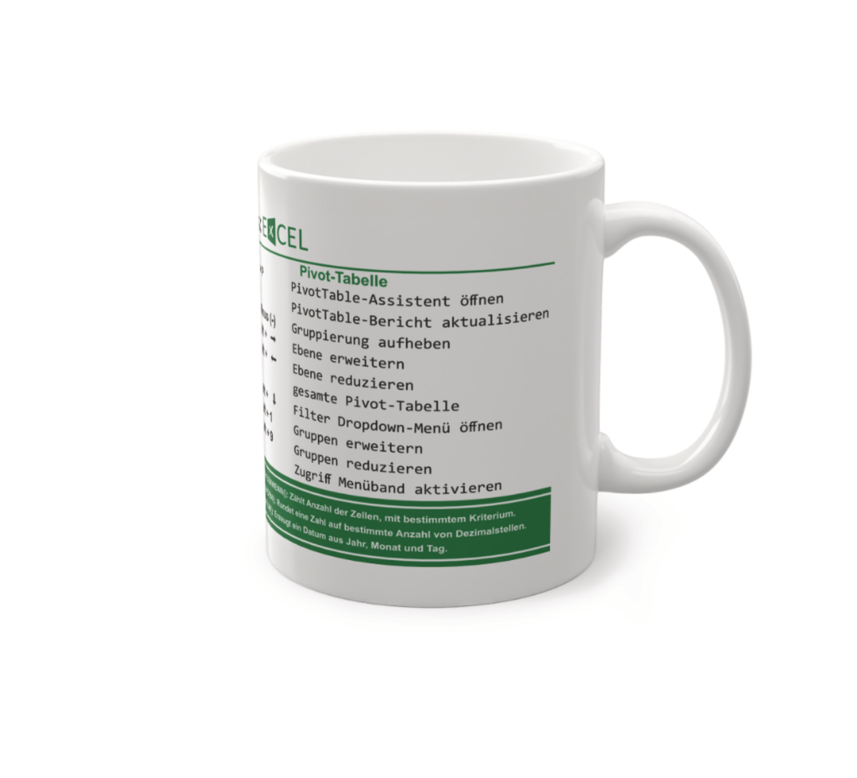 Diese Tasse ist das ideale Geschenk für Büro-Kollegen, die Excel-Shortcuts genauso lieben wie ihren Kaffee.