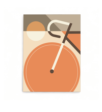 Modernes Fahrrad-Kunstwerk im Mid-Century Stil als UV-Direktdruck auf einer 3mm Alu-Dibond Platte, 30x40 cm, minimalistisches Design für Wanddekoration.