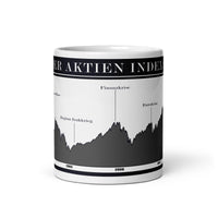Tolle Tasse des Deutschen Aktien Index, Dax, für alle Day Trader, Aktionäre, Börsianer und Spekulanten. Die Tasse zeigt den historischen Chart des Deutschen Aktienindex. 