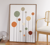 Abstrakte Boho-Blume als stilvolles Poster für Wohnzimmer oder Schlafzimmer.