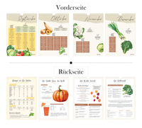 Ein hochwertiger Gartenkalender, der jeden Monat die Aussaat- und Erntezeiten übersichtlich darstellt. 