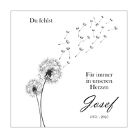 Trauergeschenk personalisierte Schieferplatte | Erinnerung 15x15 cm
