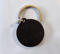 Personalisierter NFC Schlüsselanhänger aus Holz – Digitale Visitenkarte mit Logo & Wunschname – Schwarz, 35mm
