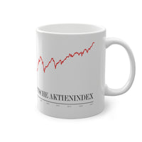 Die Tasse mit Börsenthema zeigt den historischen Chart des Deutschen Aktien Indexes seit dem Jahr 1959. Die perfekte Tasse für deinen Büroalltag.