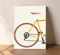 Minimalistisches Rennrad-Wandbild als UV-Direktdruck auf 3mm Alu-Dibond Platte, Format 30x40 cm, modernes Design für Radsport-Fans und Loft-Einrichtungen.