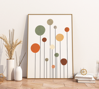 Abstrakte Boho-Blume als stilvolles Poster für Wohnzimmer oder Schlafzimmer.