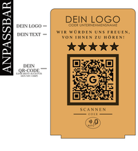 Personalisierter Holzaufsteller mit NFC & QR-Code – Google, Social Media oder Website