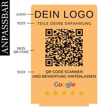 Google Bewertung QR-Code Aufsteller | Bewertungskarte personalisierbar Holz 12x8 cm