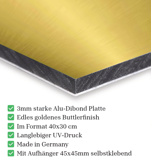 Poster historischer Gold Chart Börse | Bild Finanzen | Edler Druck auf Alu-Dibond mit Gold Finish 30x40 cm