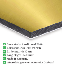 Poster historischer Gold Chart Börse | Bild Finanzen | Edler Druck auf Alu-Dibond mit Gold Finish 30x40 cm