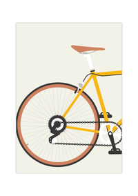 Minimalistisches Rennrad-Poster mit Hinterrad-Ansicht, erhältlich als Set & in verschiedenen Farben.