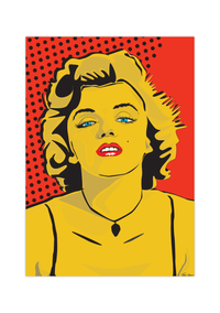 Das Poster zeigt die berühmte Schauspielerin und Sexsymbol der 50er Jahre Marilyn Monroe im modernen Pop Art Stil.