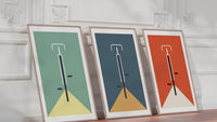 Bauhaus Poster – Mid Century Modern 🚴✨ Minimalistisches Fahrrad Poster im Bauhaus-Stil.