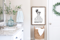 Das lustige Badezimmer Poster zeigt eine Toilette und den lustigen Spruch"Bitte während der gesamten Veranstaltung sitzen bleiben!".