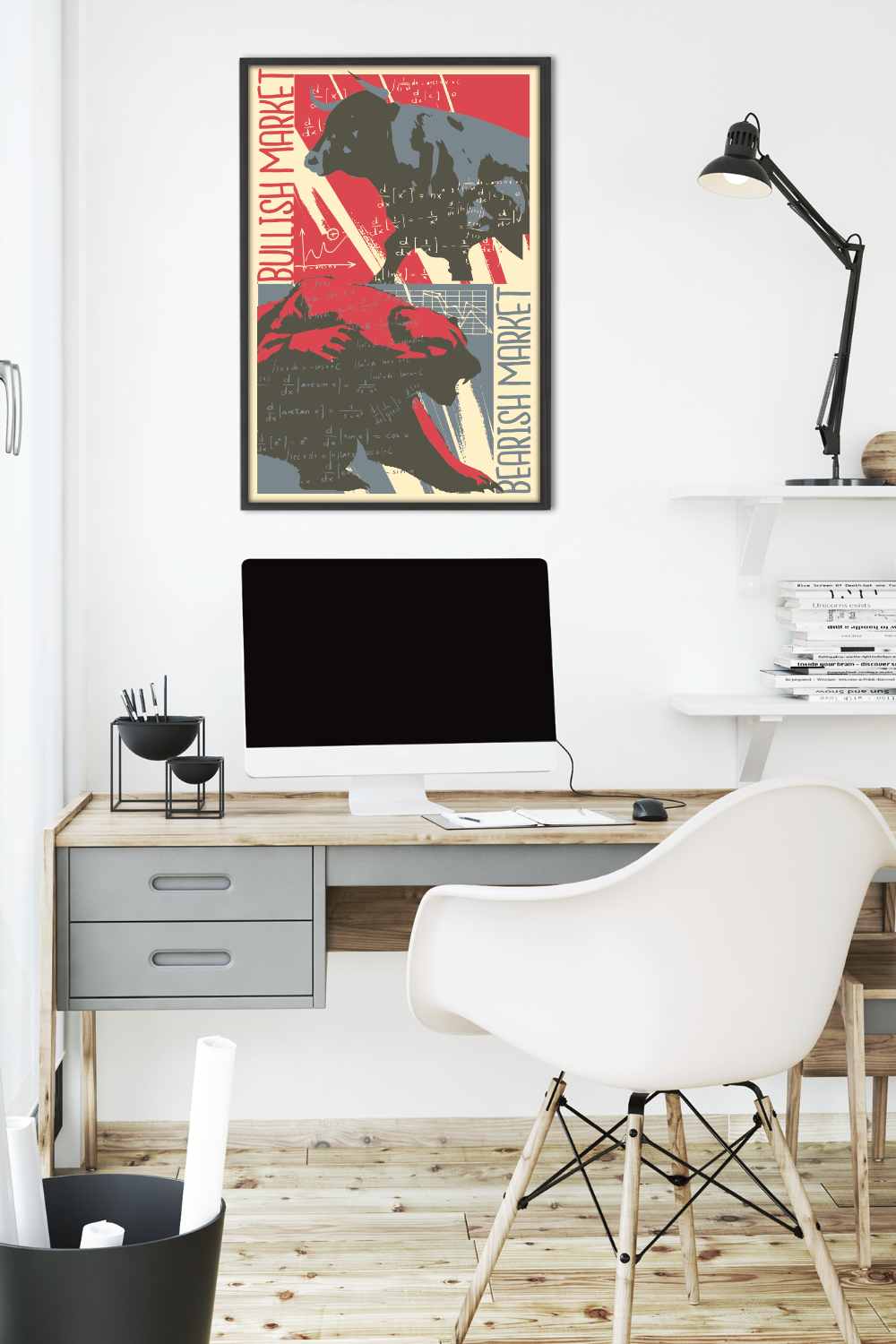 Auf diesem Bild siehst du wie das Poster über deinem Schreibtisch im Arbeitszimmer aussehen könnte.