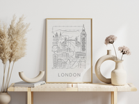 Das Poster zeigt dir einen Stadtplan/Fahrplan von der Hauptstadt England, London. 