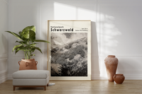Dieses Poster zeigt eine Ansicht des Waldes im Nationalpark Schwarzwald, im Bundesland Baden-Württemberg.