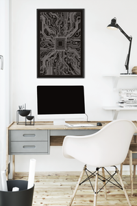 Dieses Bild zeigt dir wie das Poster über deinem Schreibtisch aussehen könnte (der Rahmen ist im Lieferumfang nicht enthalten).