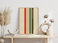 Dieses Bauhaus Poster zeigt dir eine vier Rechtecke in Rot, Gelb, Grün und Braun. Das Poster ist einem Ausstellungsplakat nachempfunden, ist so aber nie erschienen.