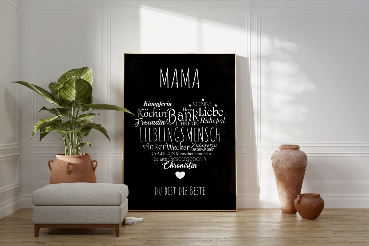 Dieses Poster eignet sich ideal als Geschenk für deine Mama zum Muttertag, Weihnachten, Geburtstag oder um einfach mal Danke zu sagen.