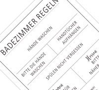 Dieses Badezimmer Poster zeigt dir Regeln für deine Toilette. Unterhalte deine WC-Gäste auch bei kleinen und großen Geschäften mit diesem lustigen Poster.