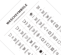 Das Poster zeigt dir die Waschsymbole, die du in Kleidung und Textilien findest und erklärt diese.