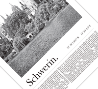 Dieses Poster zeigt dir in Schwarz Weiß eine Fotografie des Schweriner Schloss der Landeshauptstadt Schwerin in Mecklenburg-Vorpommern.