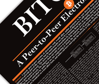 Bitcoin Whitepaper Poster mit dem originalen Whitepaper von Satoshi Nakamoto. Erhältlich in Schwarz oder Weiß.