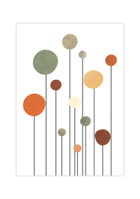 Abstrakte Boho-Blume als stilvolles Poster für Wohnzimmer oder Schlafzimmer.