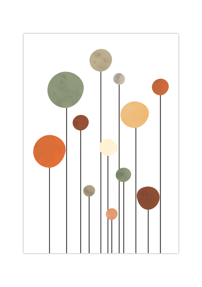 Abstrakte Boho-Blume als stilvolles Poster für Wohnzimmer oder Schlafzimmer.