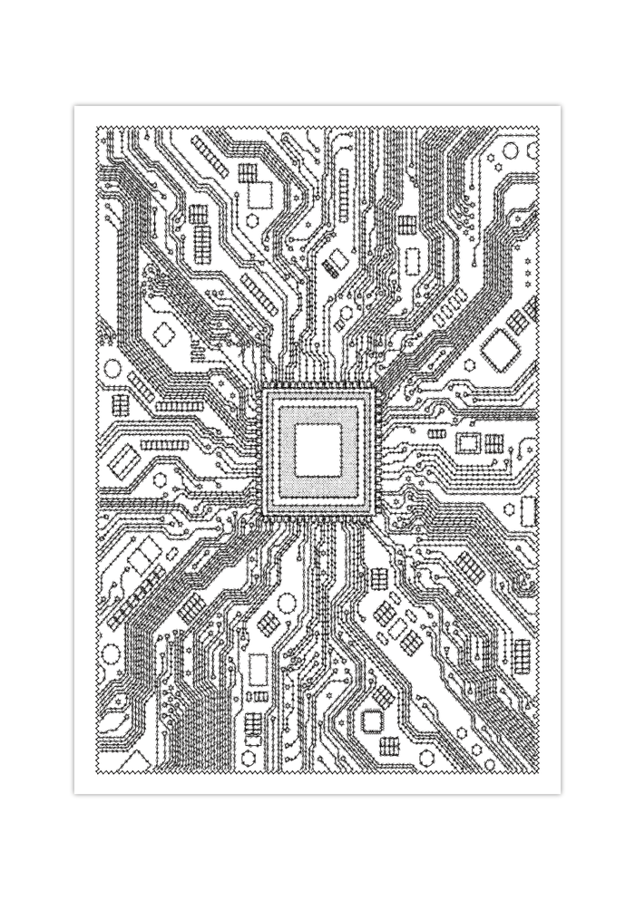 Dieses Poster zeigt dir eine weiße CPU eines Computers im coolen Design. Diese Bild ist die perfekte Dekoration für das Büro oder Arbeitszimmer eines Softwareentwicklers oder Programmierers. 