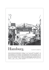 Die Poster zeigen die Hamburger Speicherstadt oder den Hamburger Kiez.